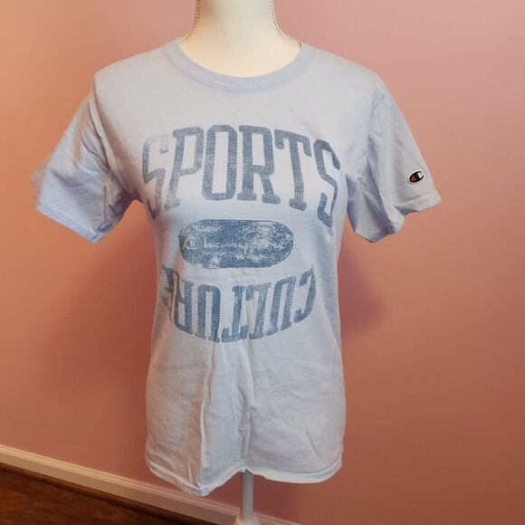 Champion Women’s Sports Culture Light Blue Short Sleeve Tshirt Size Small - Picture 1 of 7